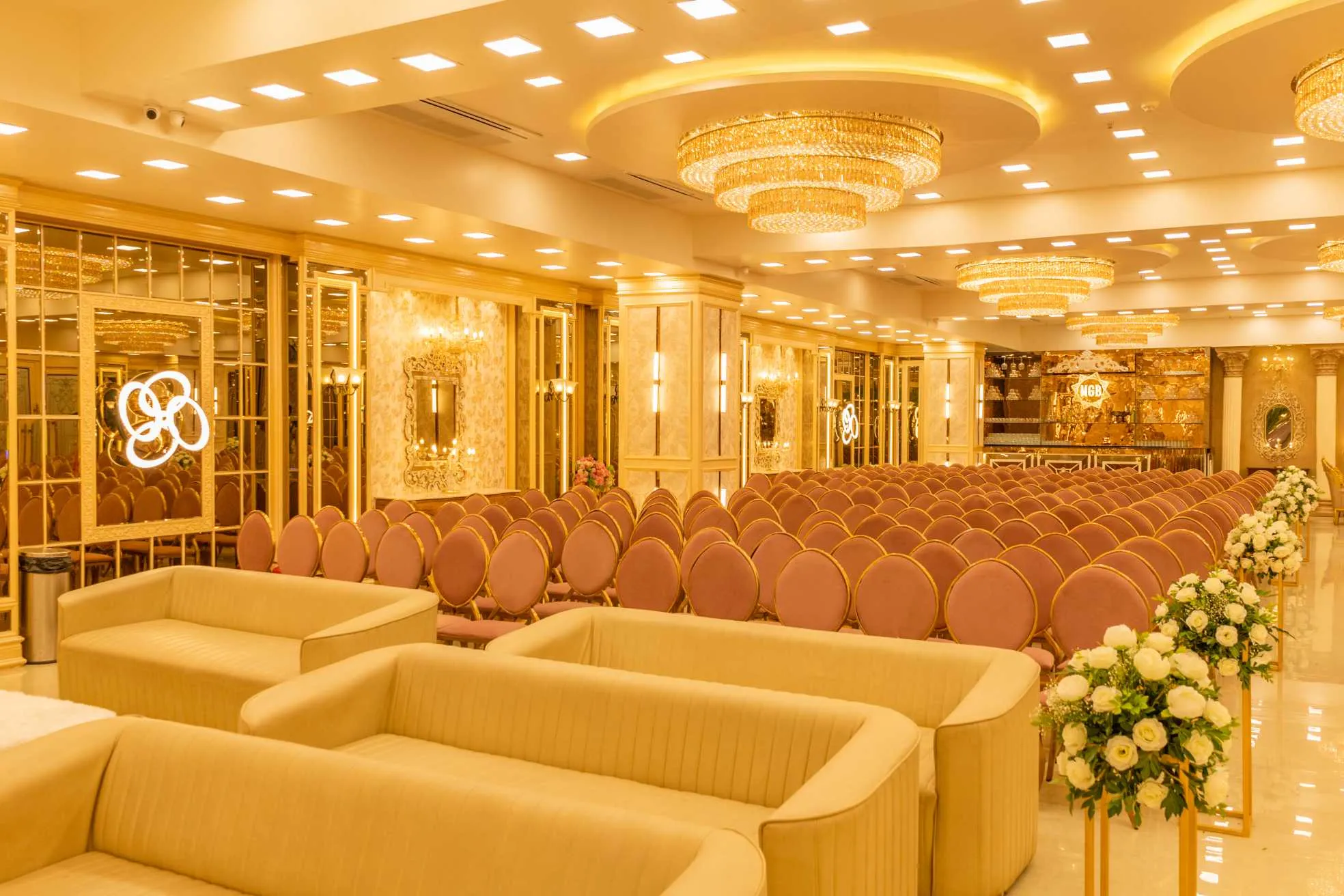 Grand banquet hall setup